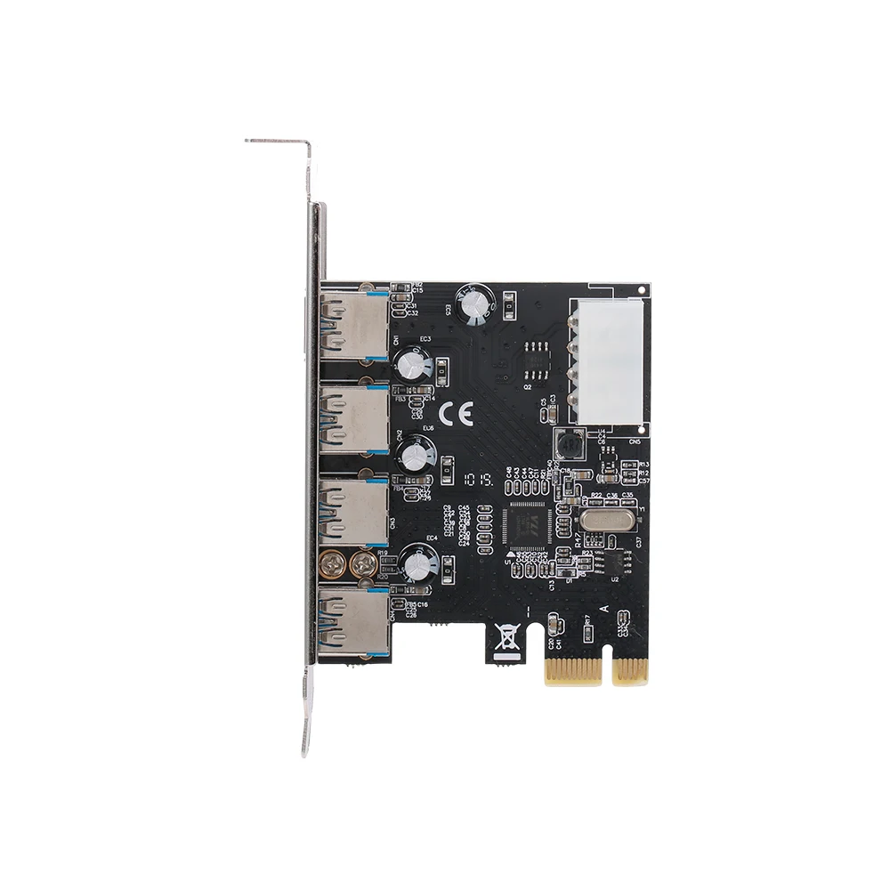 PCI-E до 4 USB3.0 портов карты расширения PCI Express до USB3.0 адаптер карты с большим 4Pin интерфейс питания для настольного ПК