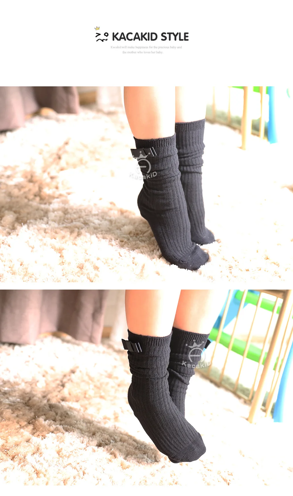 Spring New Style Children's Socks Girls Monochrome Vertical Striped Tube Socks Baby Bow Cotton Socks Dance Pantyhose Princess So