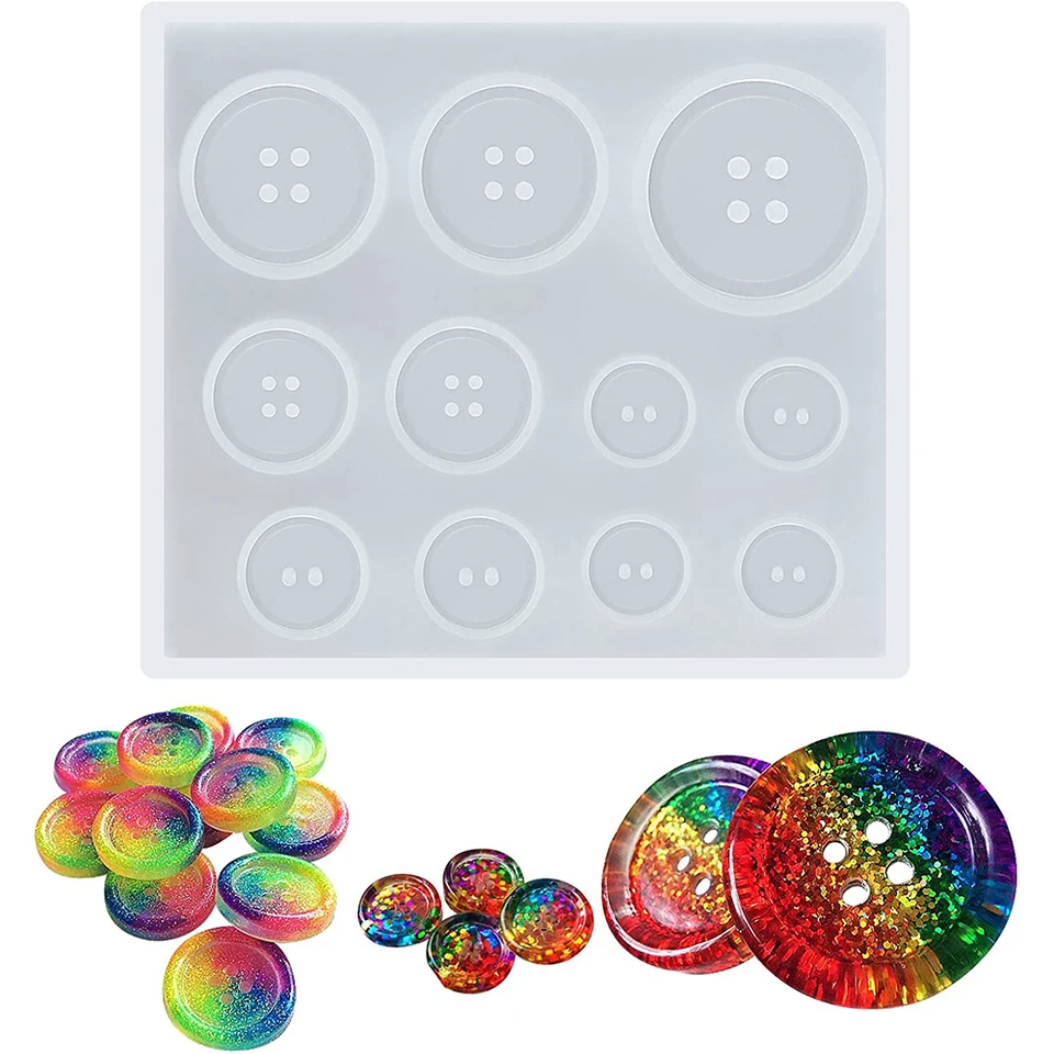10 Bottoni Madreperla Naturali Shell - Nero, 4 Fori, 11.5mm - Per Cucito Creativo E Fai Da Te
