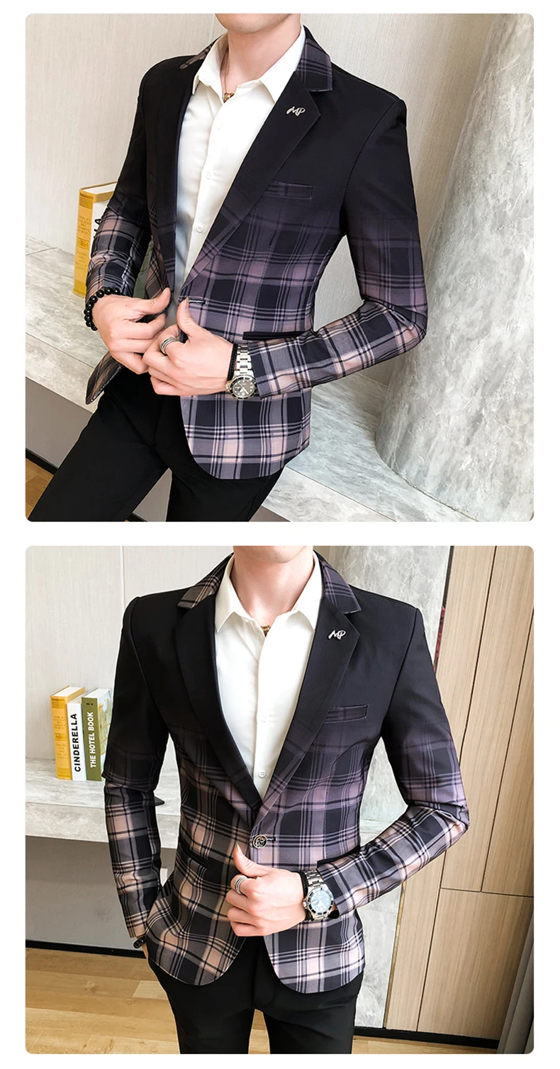 SWSMCLT Men's Long Sleeve Blazer Jacket Fitted Blazer Casual Slim Fit  Button Business Casual Spring Sport Coat Black Large 