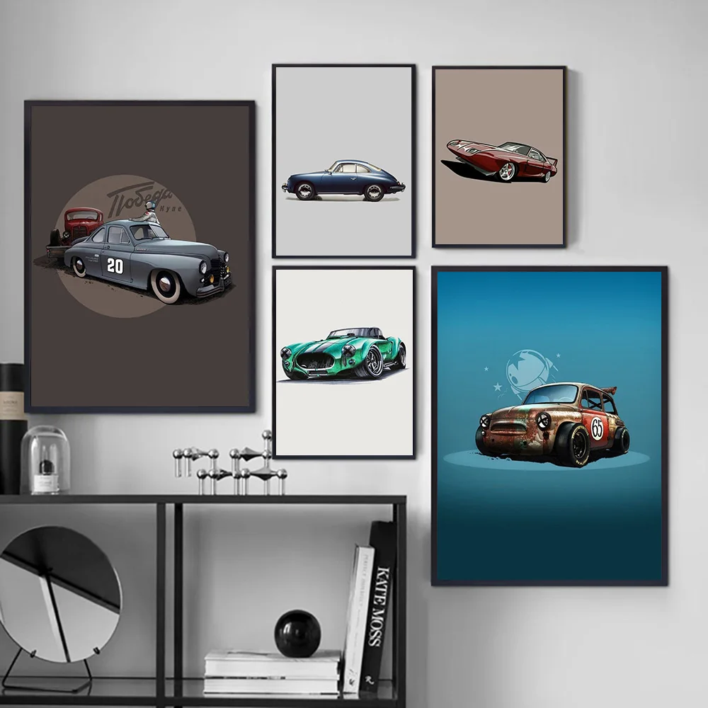 

Home Room Decor Prints Car Poster Modern Nordic Canvas Wall Art Mans Boys Gift Painting Minimalist Simple Style No Frame