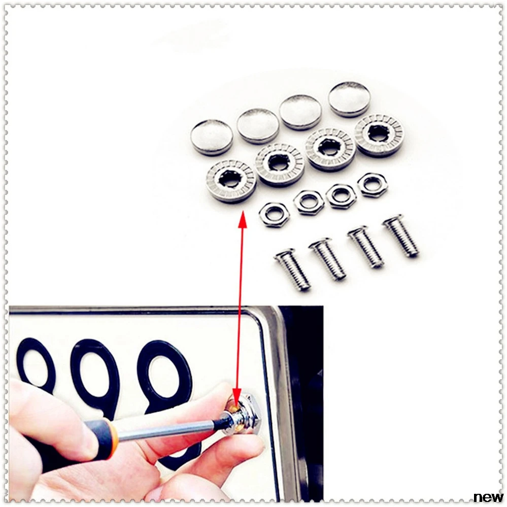 

Car number License Plate Bolts Frame Chrome bolt Screws Screw for Fiat Freemont Doblo 695 FCC4 500e Viaggio Strada 500C