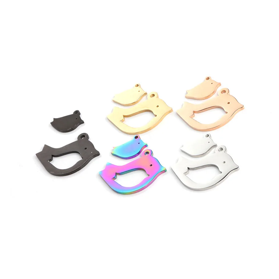 

10Pairs/Lot 23*30mm Birds Charms Mirror Polish Stainless Steel Charms For DIY Making Necklace Bracelets Key Chain Christmas Gfti