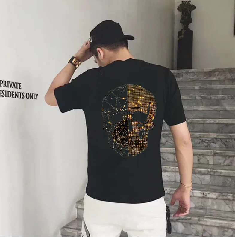 

t shirts man and women Hot drill t shirt men/women tshirt High quality t-shirt Casual O-neck tops