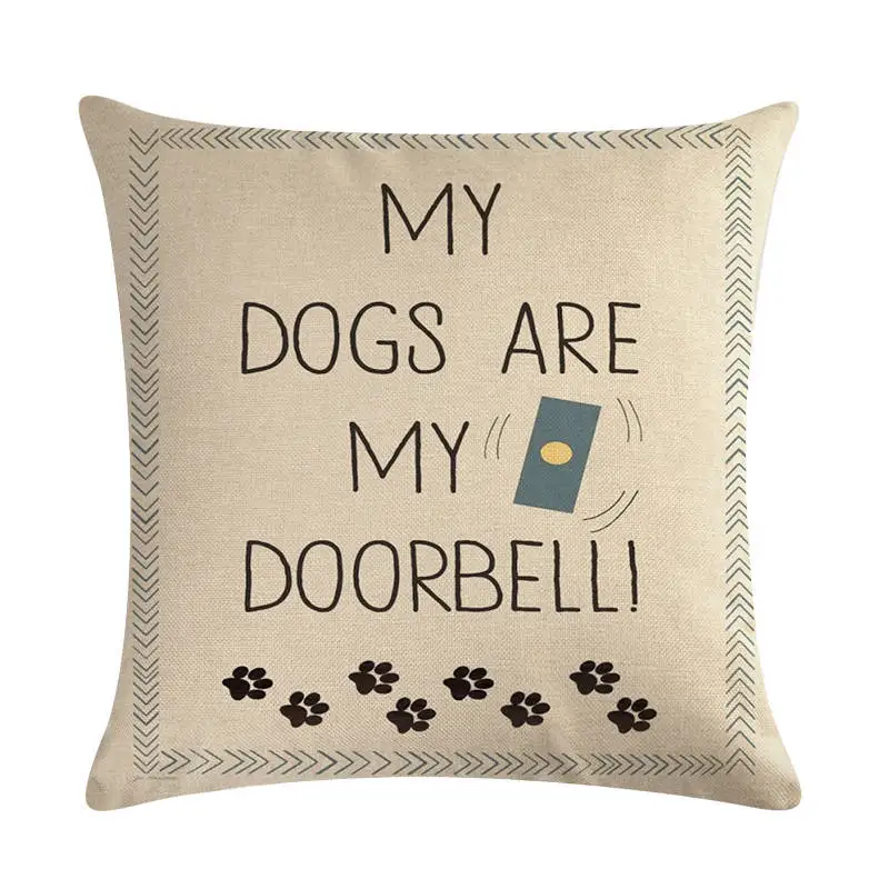 Наволочка для дивана с надписью My Dog Is дверной звонок 45x45 см ZY297|Наволочка| |