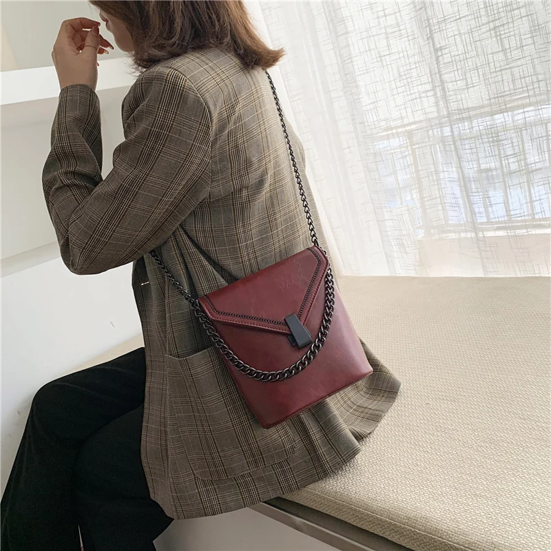 

new women handbags fashion flap chain bag coin purse small messenger shoulder bag cover open crossbody bags mini tote wine red