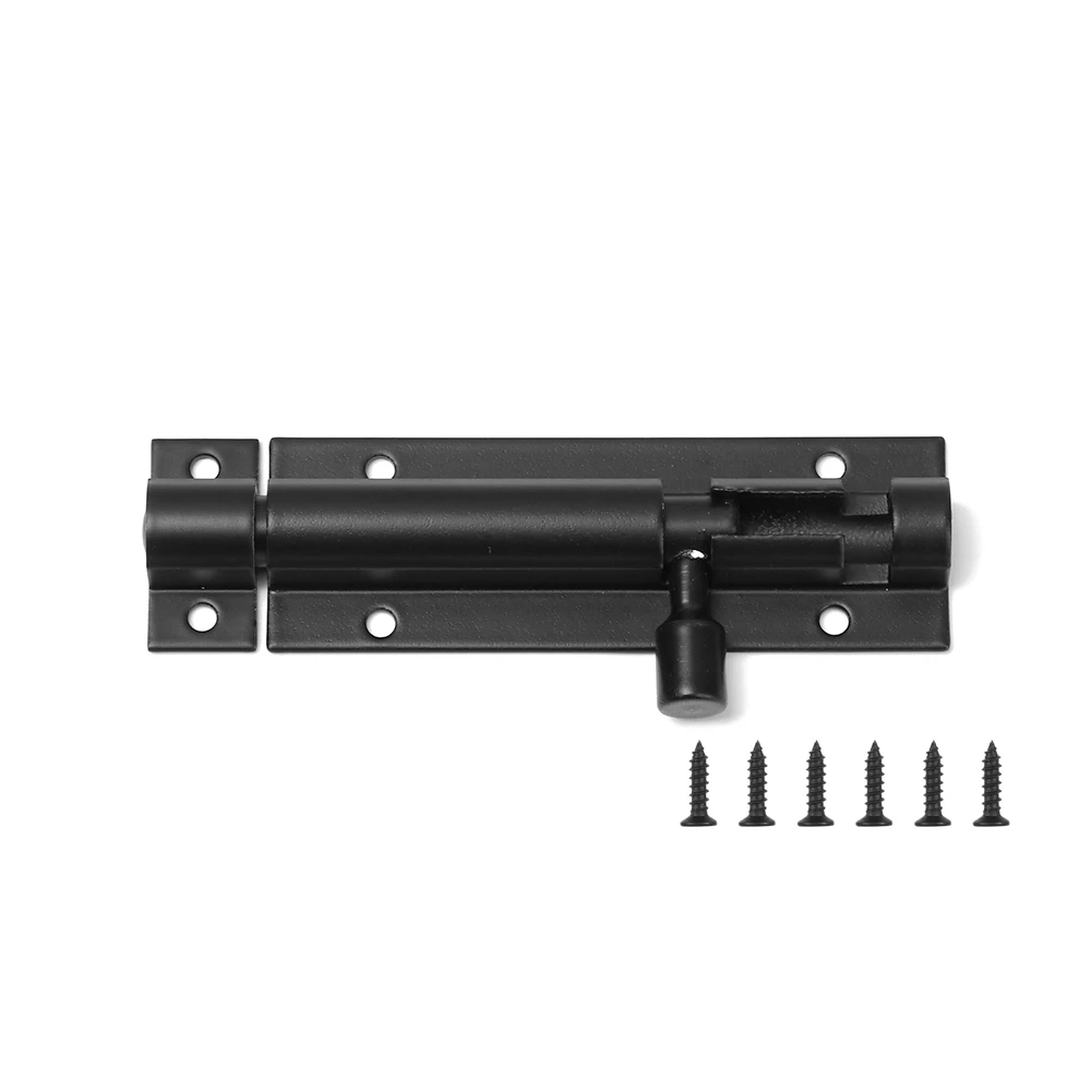 Parafuso cilíndrico de prata, preto, 2/3/4/5/6/7 polegadas, liga de alumínio, trava de porta, ferragens, portão, segurança, trava