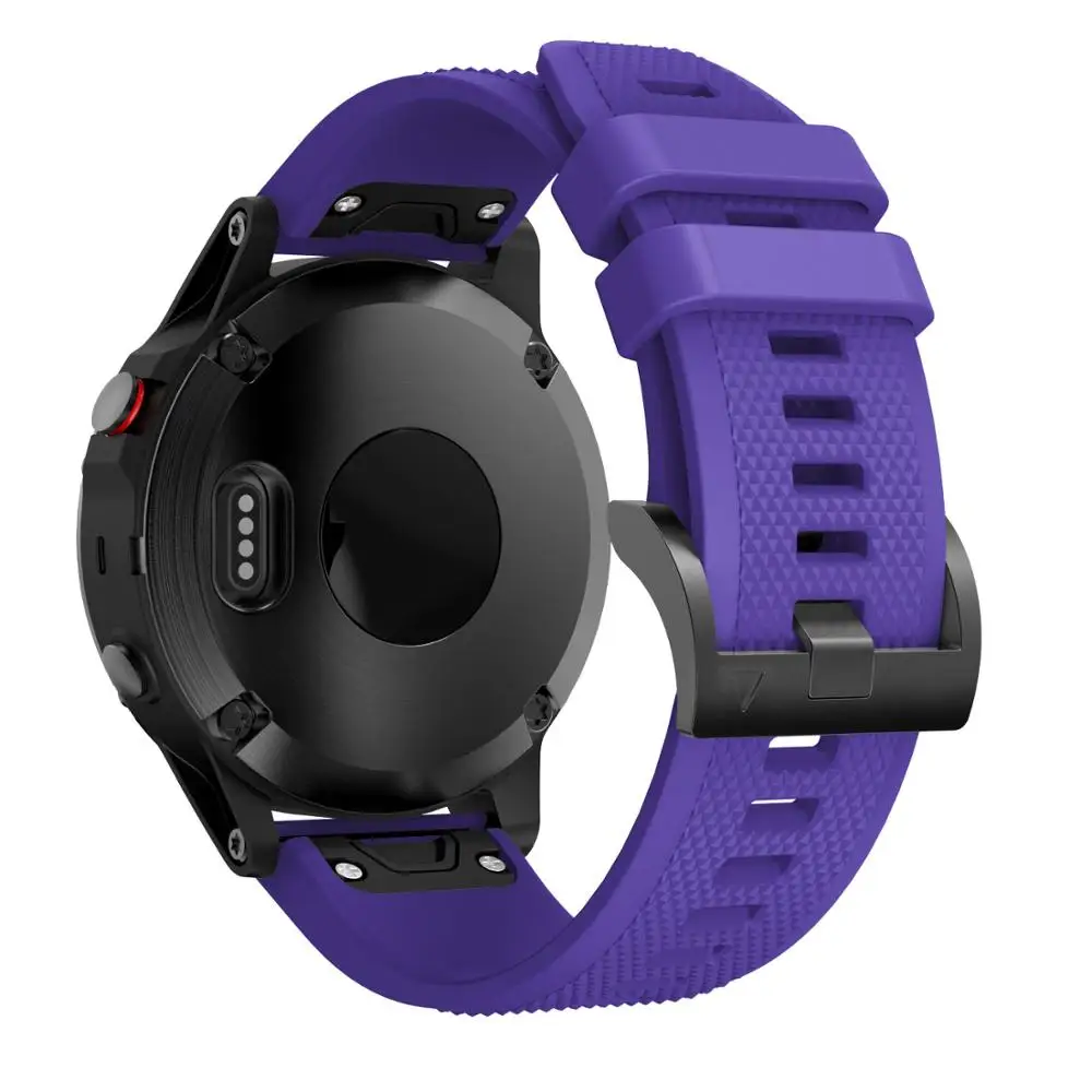 Purple Силиконовый ремешок для часов Garmin Fenix 5/5 Plus/6/6Pro/Forerunner 935 945 смарт-браслет 22 мм быстросъемный браслет - Цвет: Purple