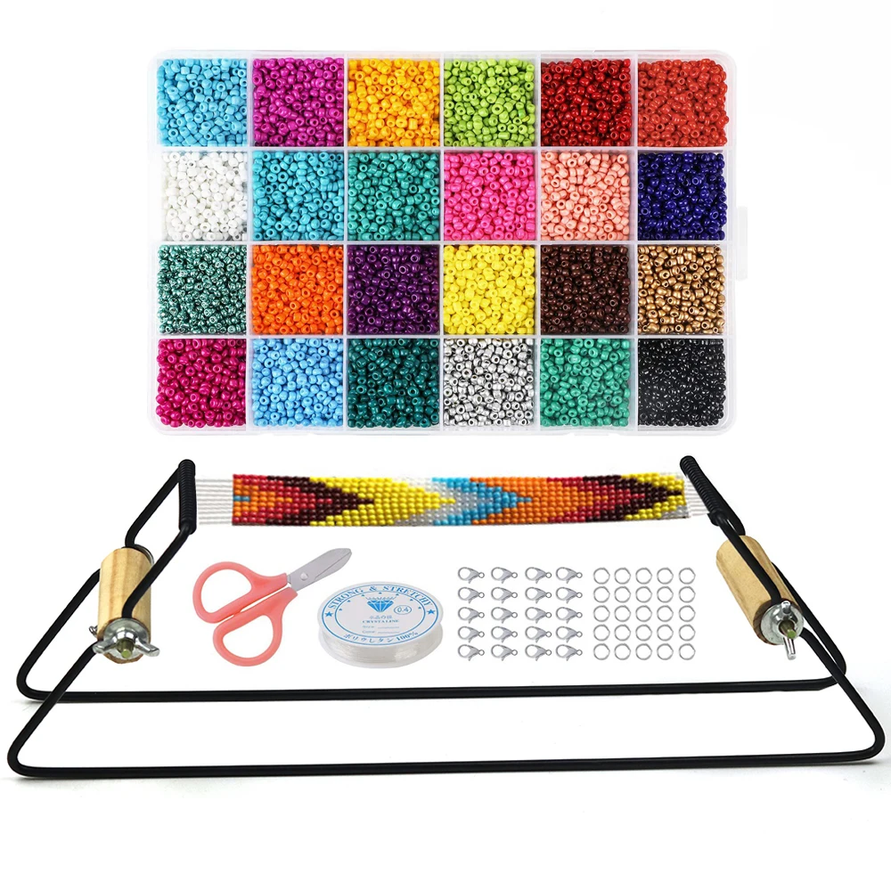 Metal Bead Loom Kit Creative Weaving Beading for Jewelry Bracelet DIY Knitting Machine Handmade Beads Tool | Дом и сад