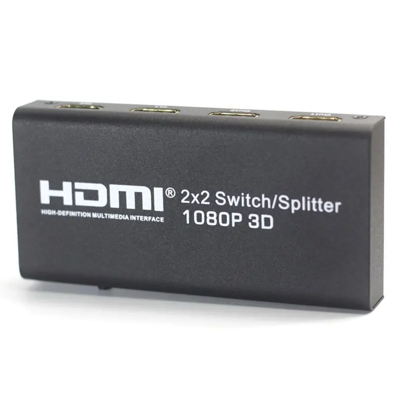 

HDMI 2x2 switch splitter two in and two out display the same screen free switch HDMI HD switch 1080p US Plug