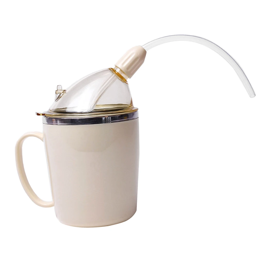 1 Piece Adult Sippy Cup with Straw for Liquid Water for Disabled Elderly with Weak Grip, Spillproof, Drinking Aids