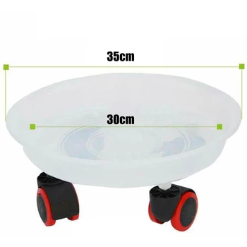 

Decor Flowerpot Tray Gifts Base Holder Removable Resin Garden Plate Wheel