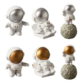 

Space Man Astronaut Sculpture Figures Rocket Plane Cosmonaut Figure Model Ceramic Material Statue Home Decorations Figurines