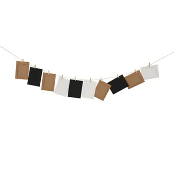 

6 Inch Photo Frame Wall Hanging Picture Cards Handmade Paper Craft DIY Kraft Paper With Hemp Rope Wooden Clip YLM1090