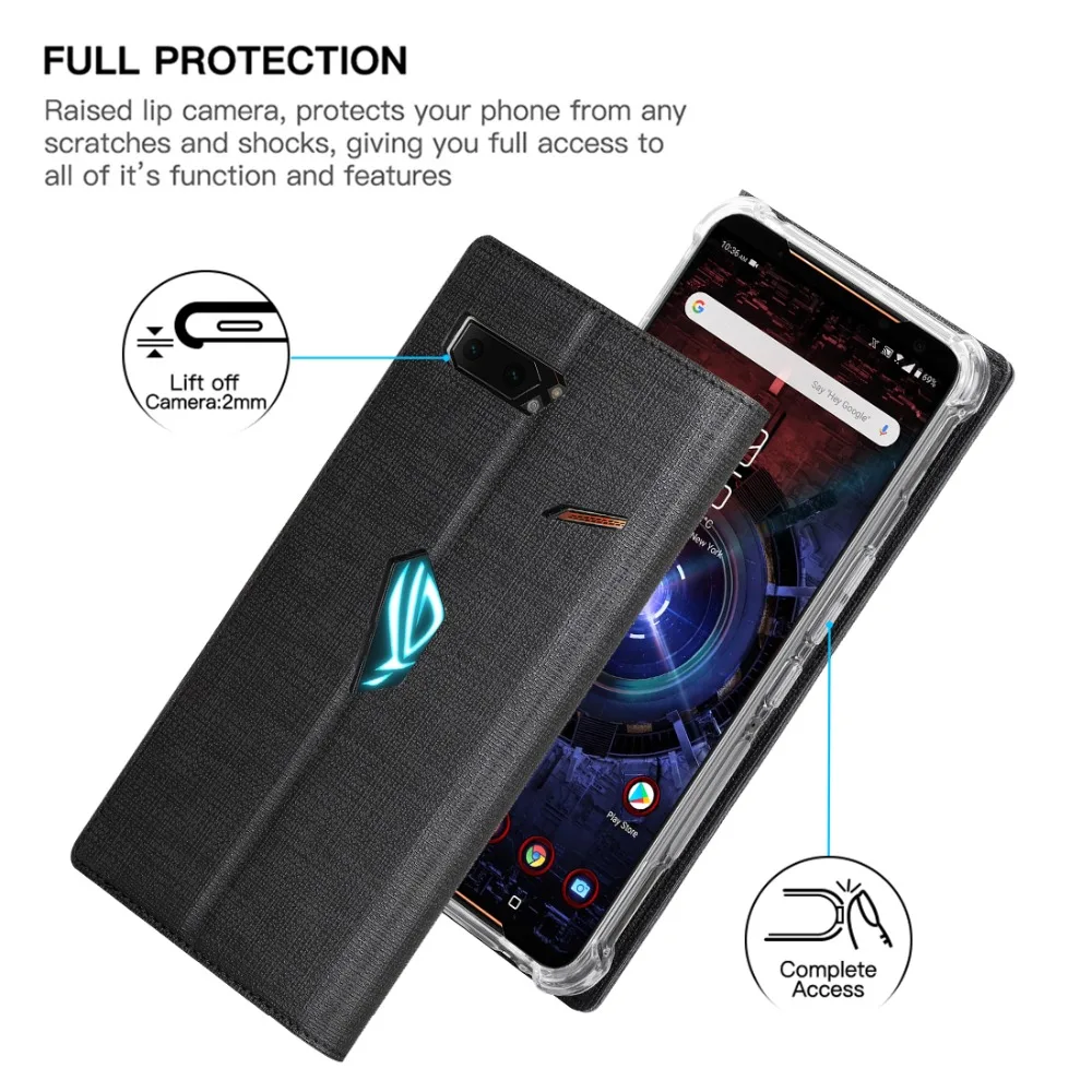 Старинная ткань, откидная крышка для Asus ROG 2, кошелек, карточка, подставка для книг, чехол с подставкой для Asus ROG 2
