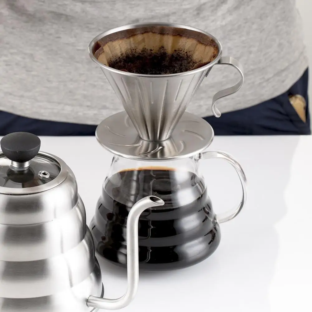 

Stainless Steel Reusable Coffee Filter Holder Pour Over Mesh Tea Dripper Cup