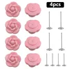 4pcs pink rose