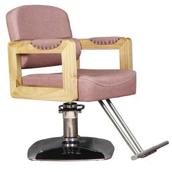 

Hairdressing Chair Hair Salon Dedicated Lifting Adjustable Multi-function Barber Shop Barber Chair Retro Style Solid Wood Chair
