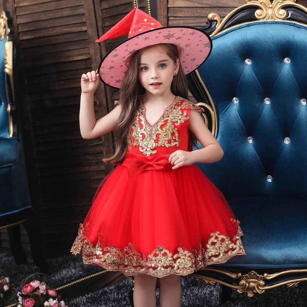 

Vgiee Halloween Kids Dresses for Girls Dress for Party Wedding Birthday Knee-Length Fall Winter Princess Dress Baby CC606A