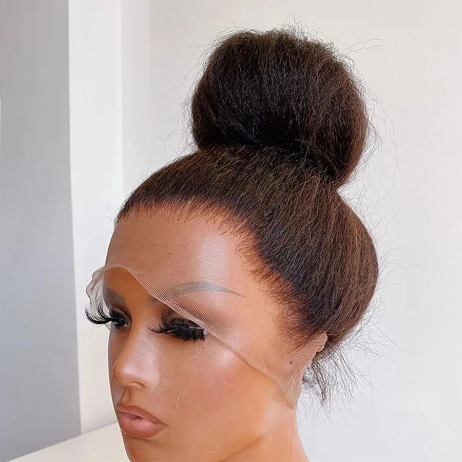 Glueless Full Lace Human Hair Wigs Remy Kinky Straight Lace Front Wig 360 Lace Front Wig Human Hair Pre Plucked Human Hair Wigs