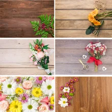 

SHENGYONGBAO Art Fabric Photography Backdrops Prop Flower and Wooden Planks Theme Photography Background 191029STR-004