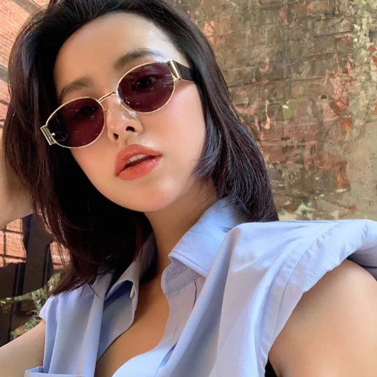 

Retro Oval Sunglasses Women 2020 Metal Brand Sun Glasses Hip Hop Small Frame Sunglasses for Men Gafas De Sol Para Hombre