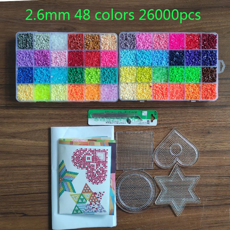 72/48 colors box set hama beads toy 2.6/5mm perler educational Kids 3D  puzzles diy toys fuse beads pegboard sheets ironing paper - AliExpress