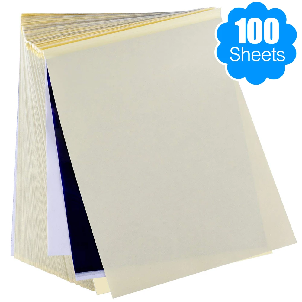 100 Sheets Tattoo Transfer Paper A4 Size Tattoo Stencil Paper 4 Layer Thermal Stencil Paper for Tattoo Supplies Body Art Tools