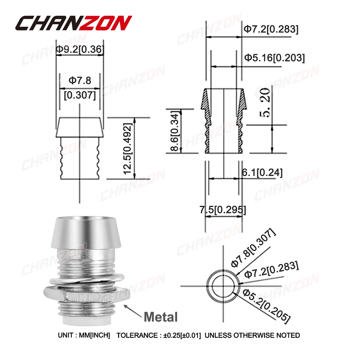  Chanzon 120pcs 12V 5mm LED Diode Lights 7.9 inch Pre