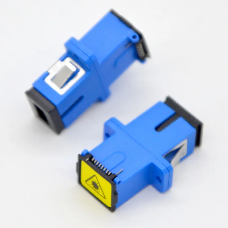 Hot Sell100pcs NEW Optic Fiber Connector Adapter SC UPC Fiber Flange Coupler Adapter With Ear,Dust Cover Free Shipping to Brazil
