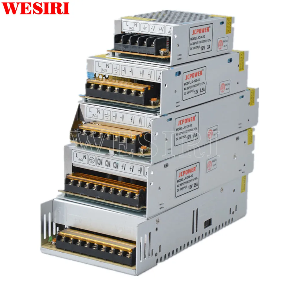 AC 110 V-220 V DC/DC 5V 12V 24V 1A 2A 3A 5A 10A 15A 20A 30A 40A 50A 60A переключатель Питание Драйвер адаптер Светодиодные ленты света