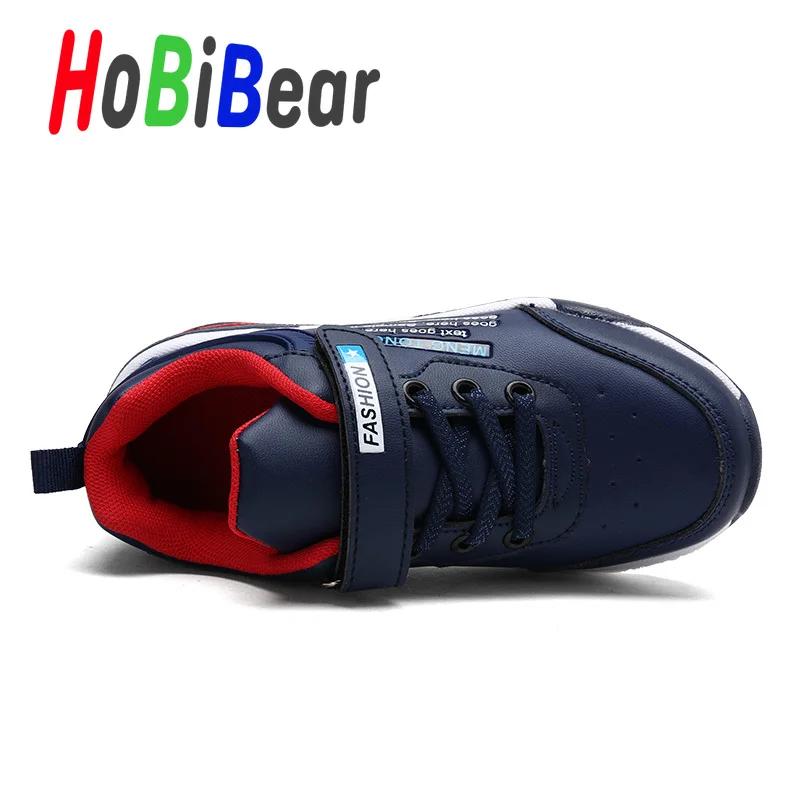 HOBIBEAR/Молодежные кроссовки для мальчиков; Цвет черный, красный; повседневная детская обувь для мальчиков; Роскошная Брендовая обувь для бега для мальчиков; сезон осень; беговые кроссовки для мальчиков