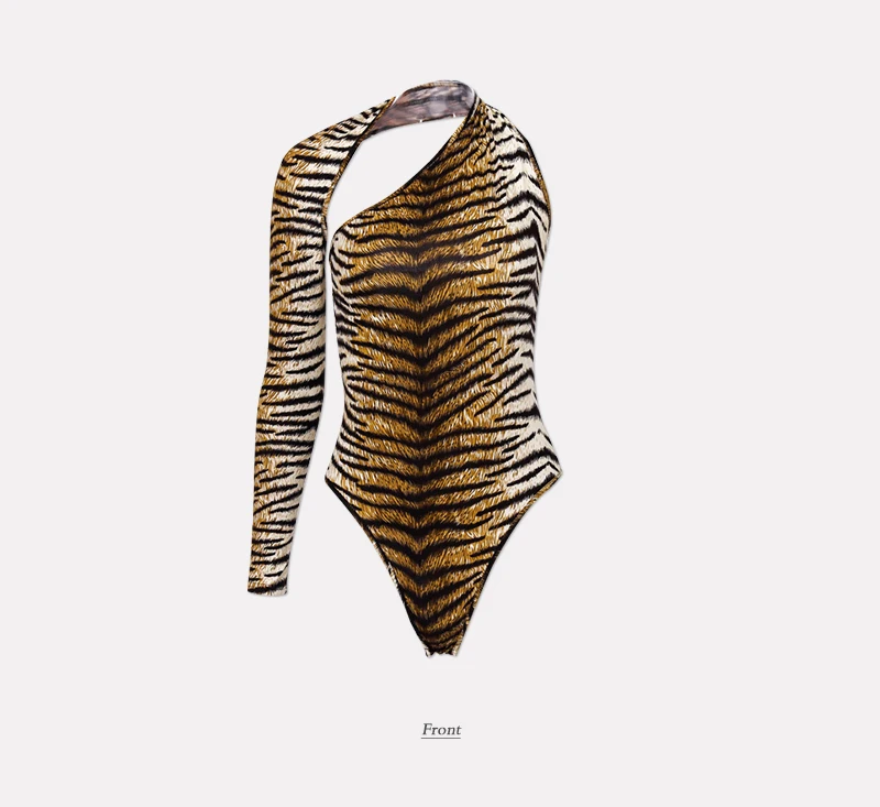 Winter Women Sexy Bodysuit Autumn Fashion Casual Long Sleeve Tiger Printed Bodycon Bodysuit For Women