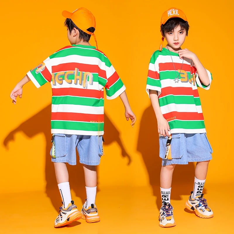 

Children HipHop Clothes Kids Jazz Dance Suit Boys Modern Street Dance Practice/Performance Costumes Girls Tide Clothing DWY5984