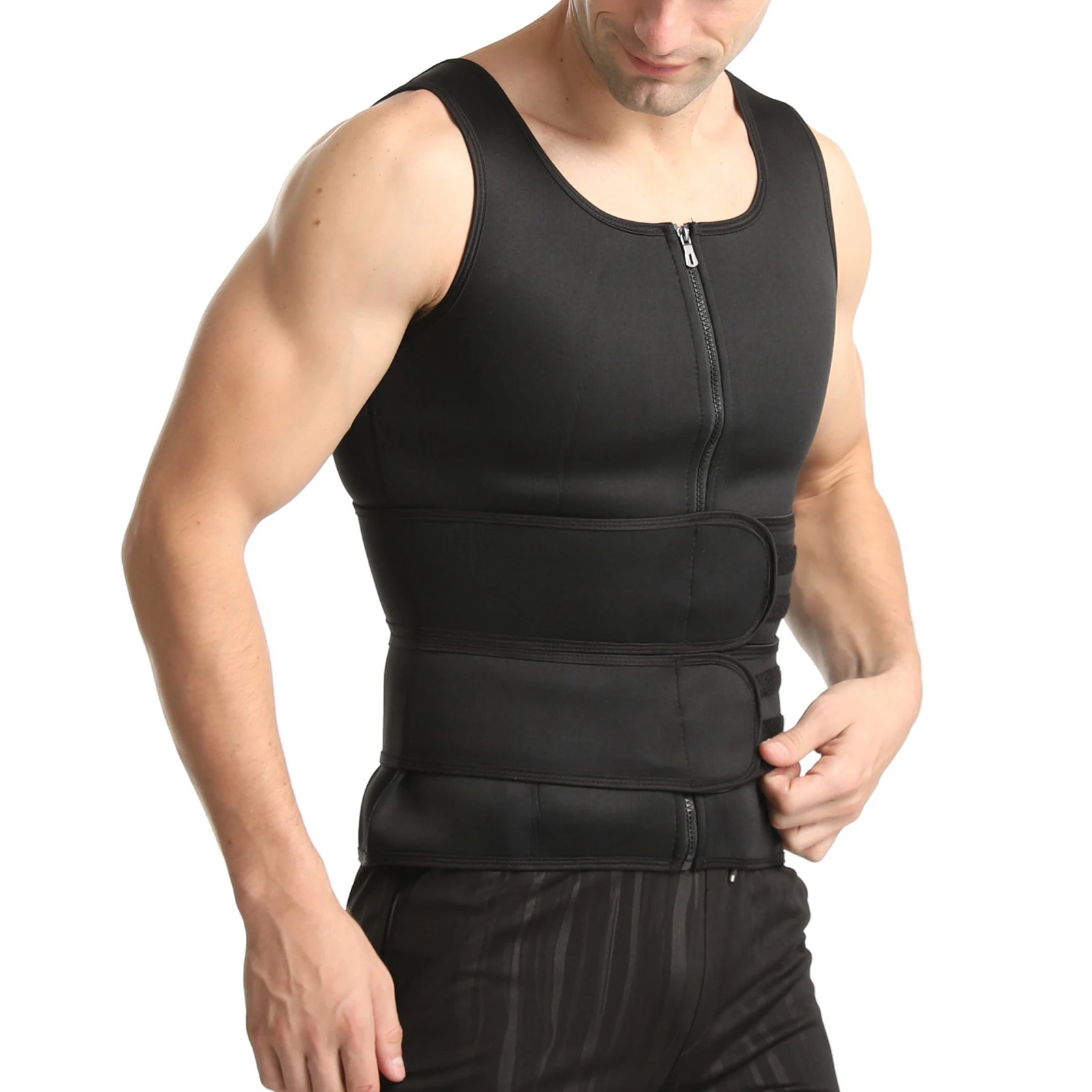 Men Body Shaper Sauna Vest Waist Trainer Double Belt Sweat Shirt Corset Top Abdomen Slimming Shapewear Fat Burn Fitness Top Men Body Shaper Sauna Vest Waist Trainer Double Belt Sweat Shirt Corset Top Abdomen Slimming Shapewear Fat Burn Fitness Top