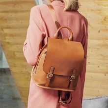 X. D. BOLO Модный женский рюкзак с мягкой ручкой, женский кожаный рюкзак, Однотонный женский рюкзак с клапаном и карманом, женская сумка