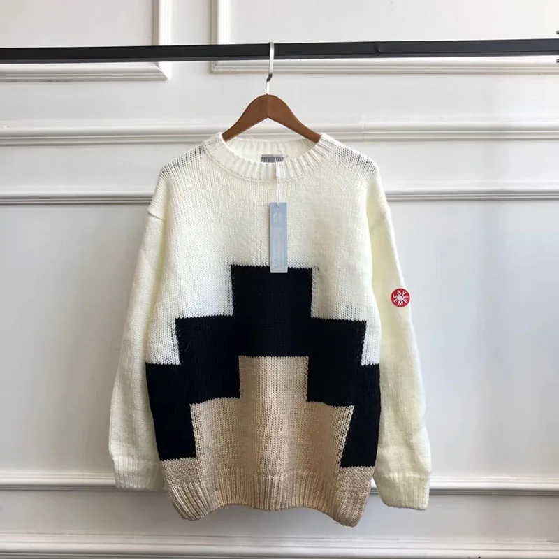 

1:1 Version Oversized CAVEMPT Ziggurant Knit Sweaters Women Men Pullovers Cav Empt C.E Round Neck Men Geometry Printed Sweaters