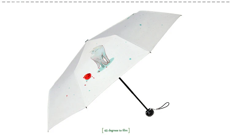 Маленькая и свежая леди кошка прекрасный корейский выпуск 50 Складной Карманный Зонт складной зонтик