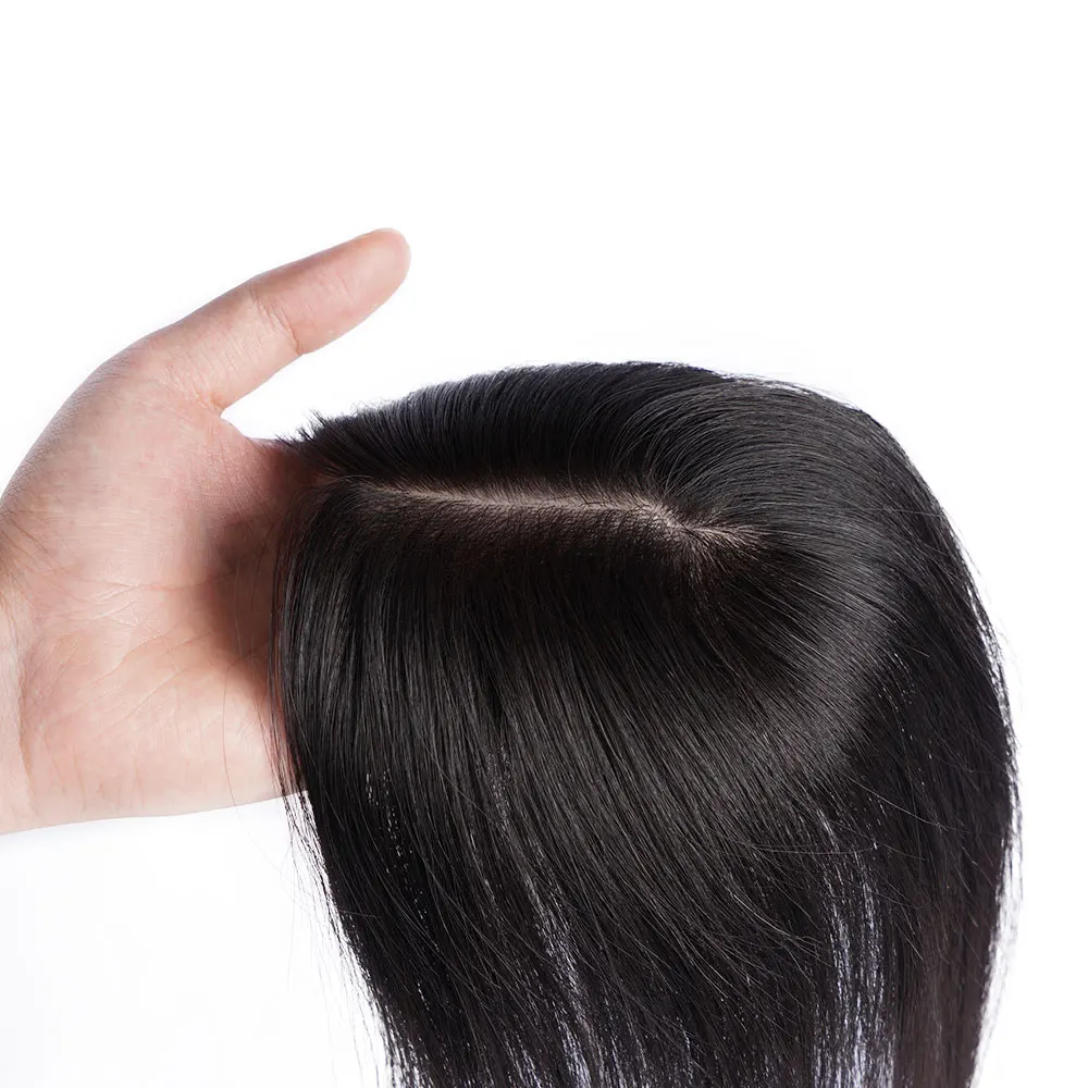 

Doreen Silk Base Hair Topper Pure Color Toupee Hairpieces for Women 100% Remy Human Toupee Hair