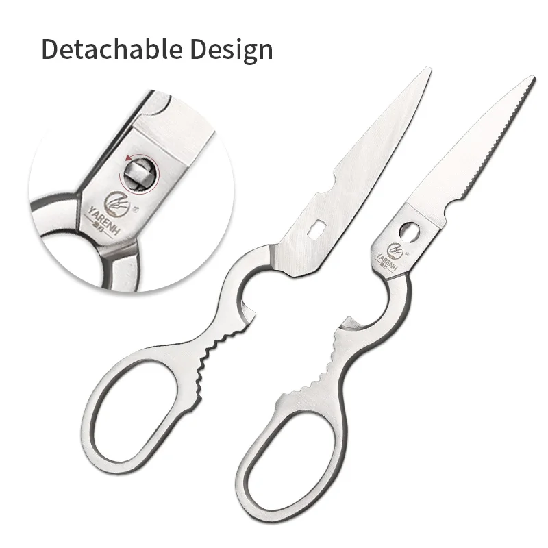 Yarenh Kitchen Professional Stainless Steel Scissors - For Many Types of Food Processing Cook Tool - Walnut Poultry Bone Shear