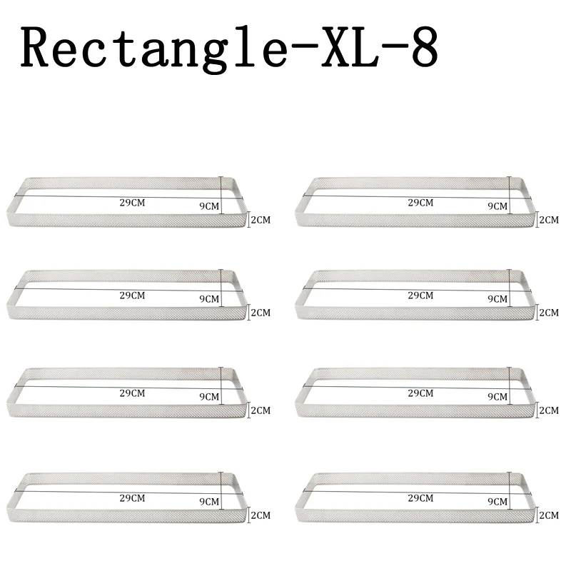 SHENHONG прямоугольные формы из нержавеющей стали, тарталетки, французские формы для муссов и десертов, фруктовый пирог, пирог, форма для пирожных, au Citron, Сырная сковорода - Цвет: Size XL 8 Pieces