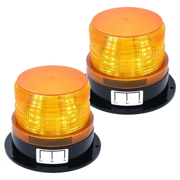 

NEW-2 x Amber LED Beacon Strobe Emergency Flashing Light Warning Lamp Truck 12V 24V