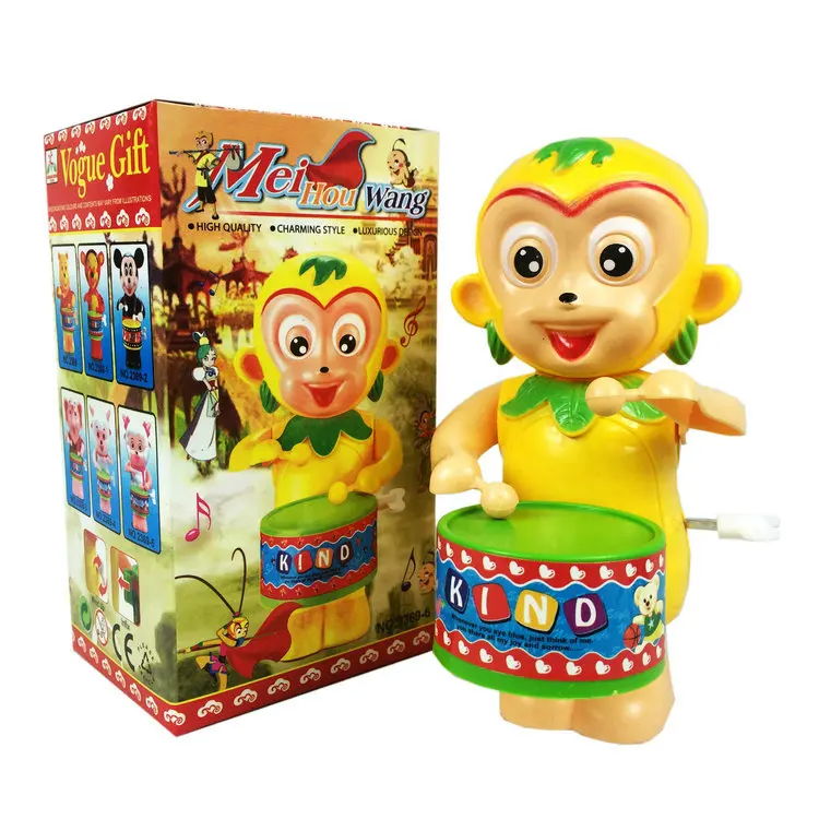 Winding Sun Wukong Drum Monkey Drum Wind up Toy Children'S Educational