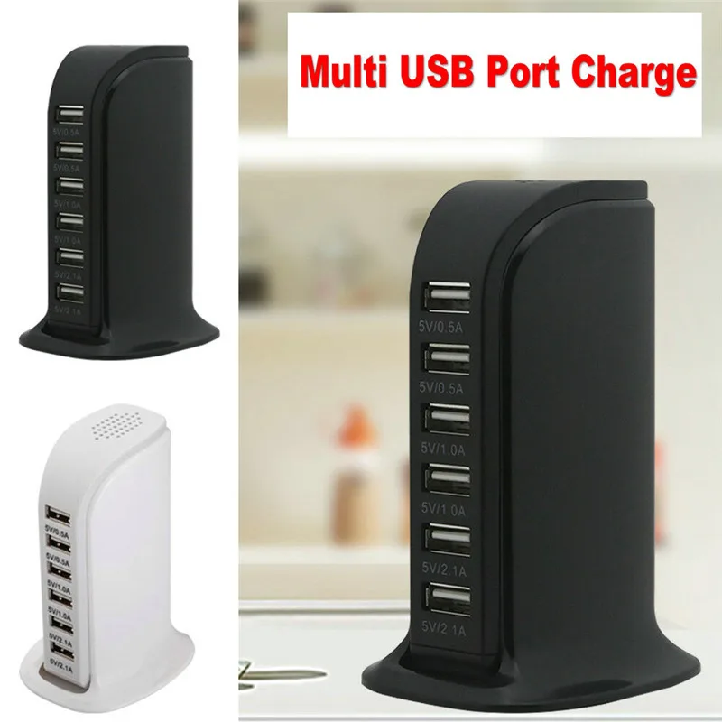 

Multi-Interface 6 Port USB Charger Power Adapter Charging Station Desktop Charger Rapid Tower Universal Mobile Phone EU US UK AU
