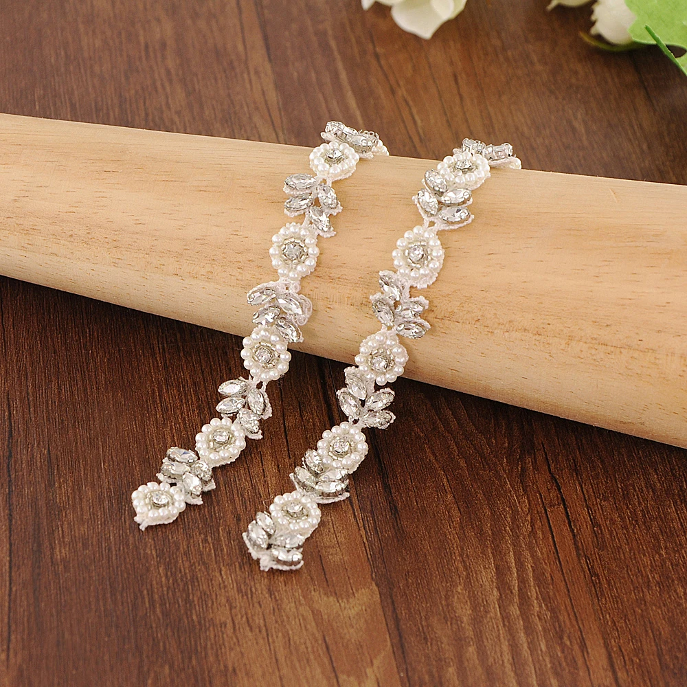 TRiXY S101 Pearls Wedding Belts Rhinestone Wedding Dress Belt Sashes Wedding Accessories Bridal Ribbon Sash Belt