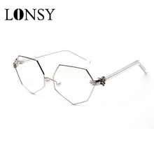 LONSY Модные прозрачные анти синий светильник кошачий глаз очки оправы для женщин ретро очки женские негабаритных оптических очков