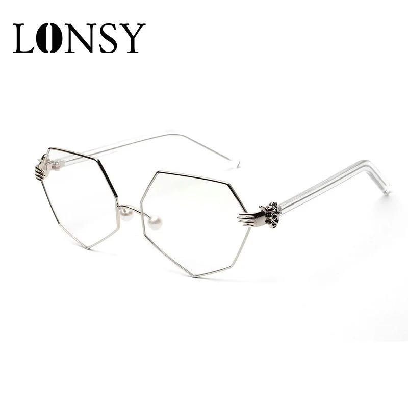 LONSY Модные прозрачные очки кошачий глаз с защитой от синего света оправы для