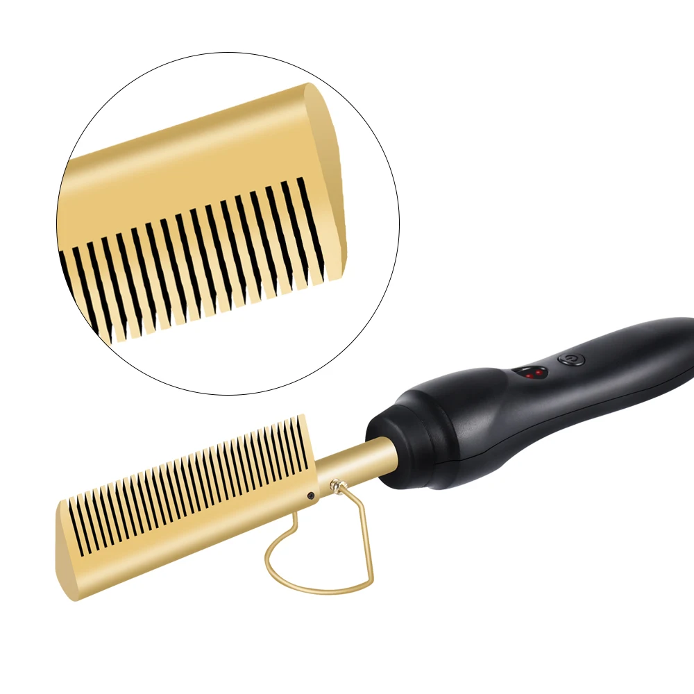 

Hot Comb Hair Straightener Curler Hair Wet and Dry Use Professional Straightener Brush Electric Titanium Alloy Comb Dropshipping