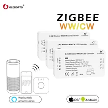 Zigbee zll Smart Dual White WW/CW LED Strip Controller WiFi APP Voice Control DC 12v-24v work with Echo plus SmartThings