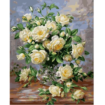 

New Diy 5d Diamond Painting Cross Stitch Full Square Round Rhinestones Mosaic Diamond Embroidery Flower Needlework Home Decor
